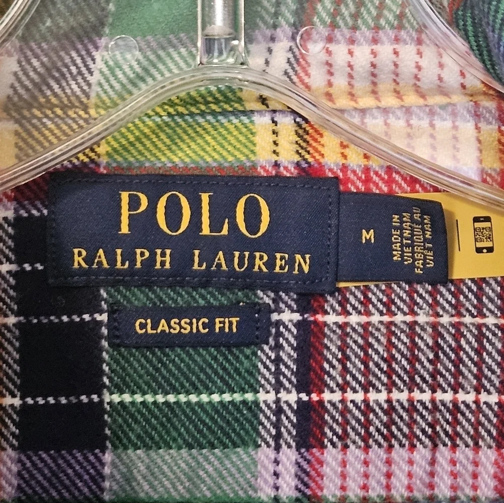 Polo Ralph Lauren Men's Classic Fit Flannel PlaidWorkshirt Heavy Cotton Medium